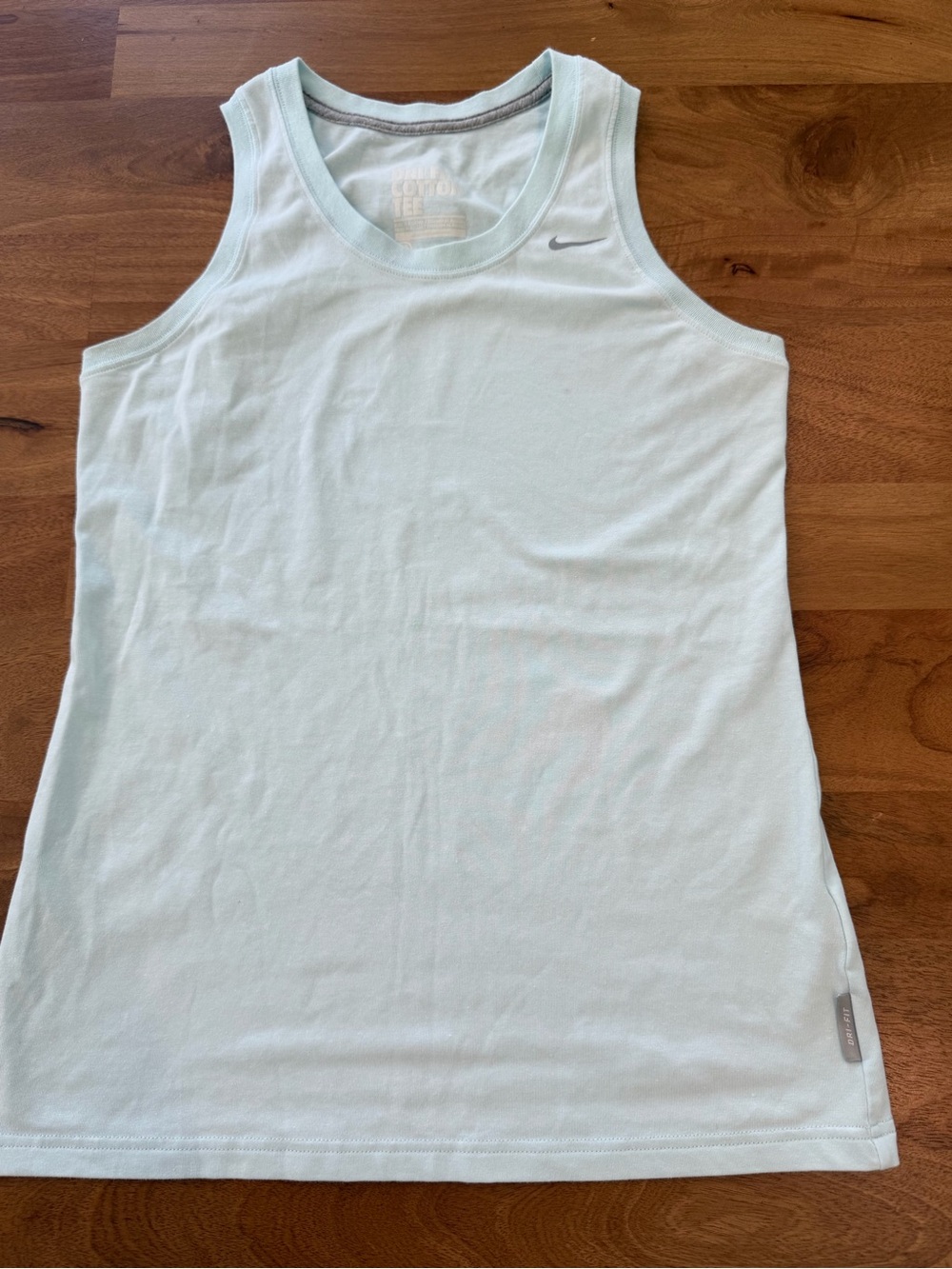 Nike Dri-Fit Cotton Women's Pale Aqua Performance Tank Top - Medium